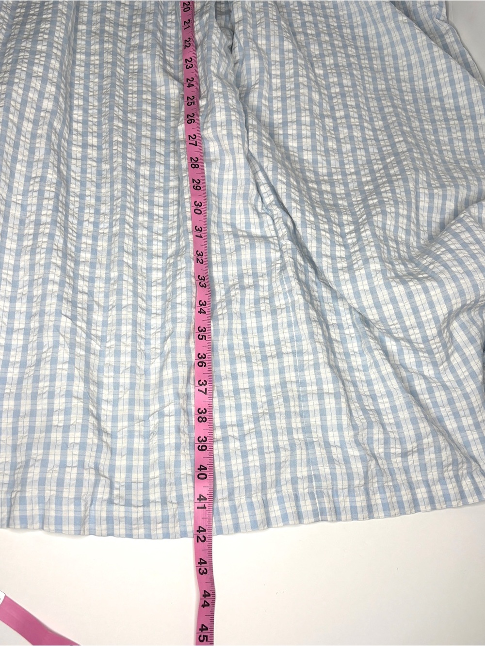 Housecoat Dress Blue Gingham Embroidered Yoke muumuu nightgown lounge vintage L - Picture 8 of 8